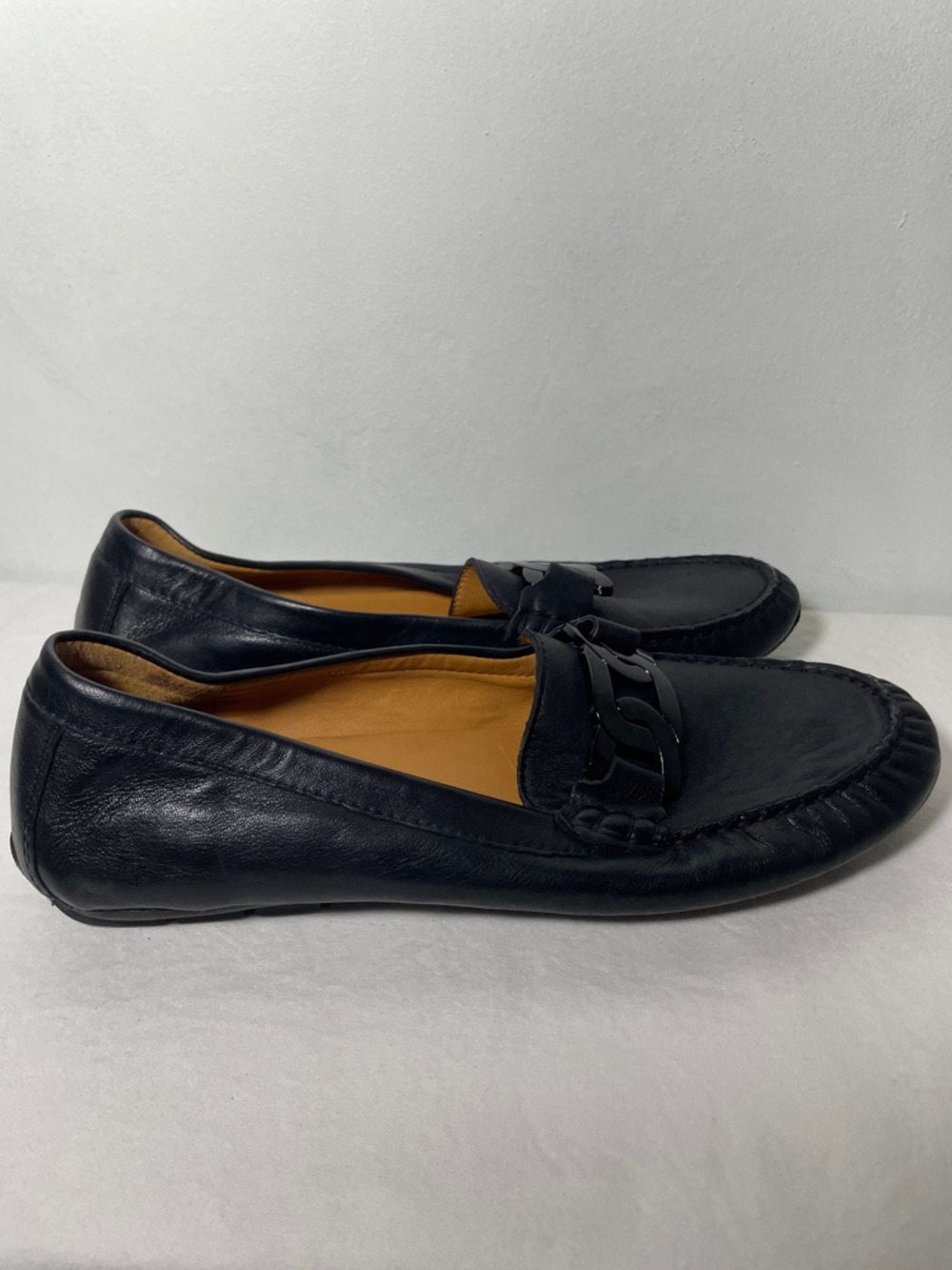 Van Eli Aiker Black Leather Driving Loafer Moccasins 11 W - Picture 4 of 12
